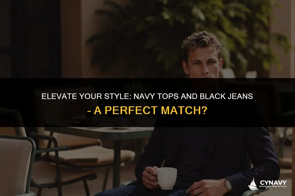 does a navy top go with black jeans