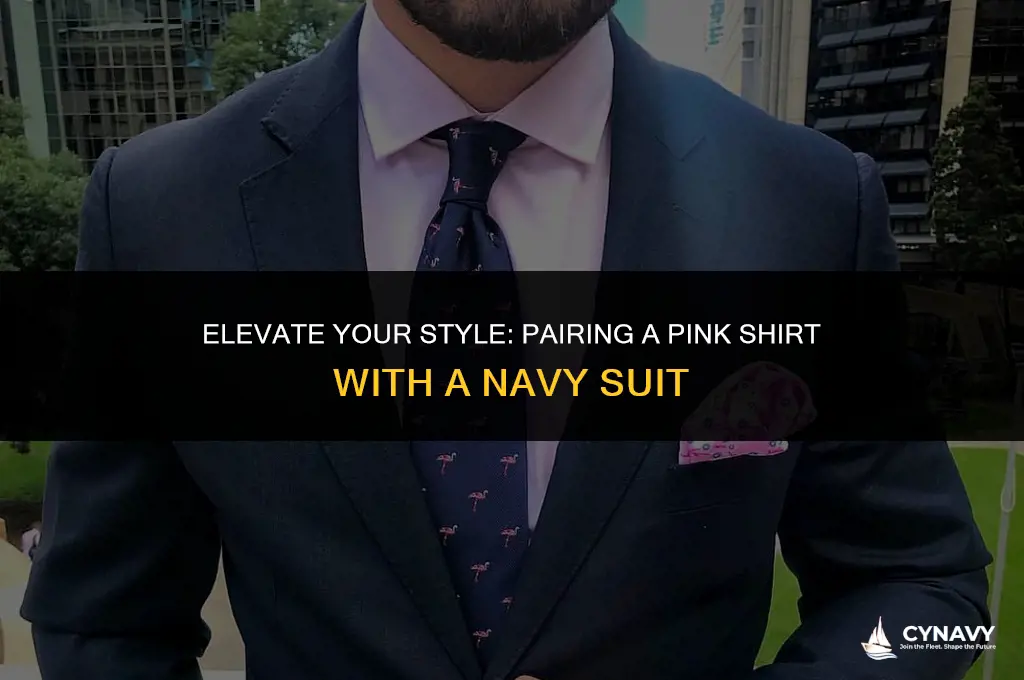 does a pink shirt go with a navy suit