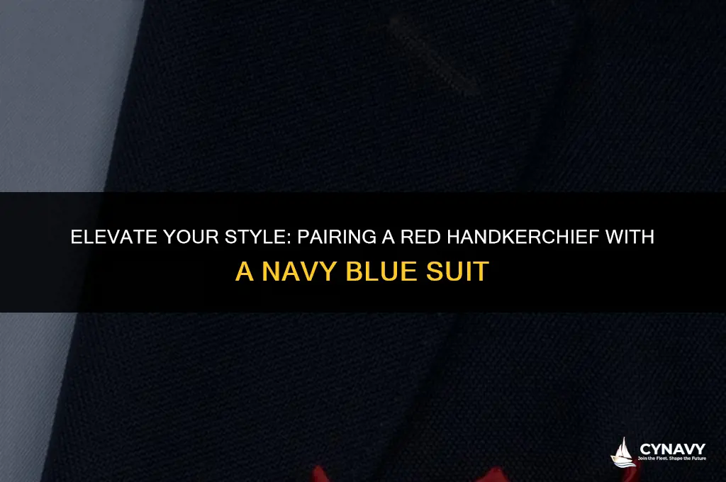 does a red hankerchief go with navy blue suit