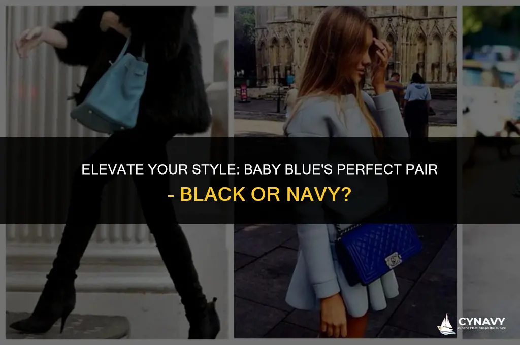does baby blue go better with black or navy blue