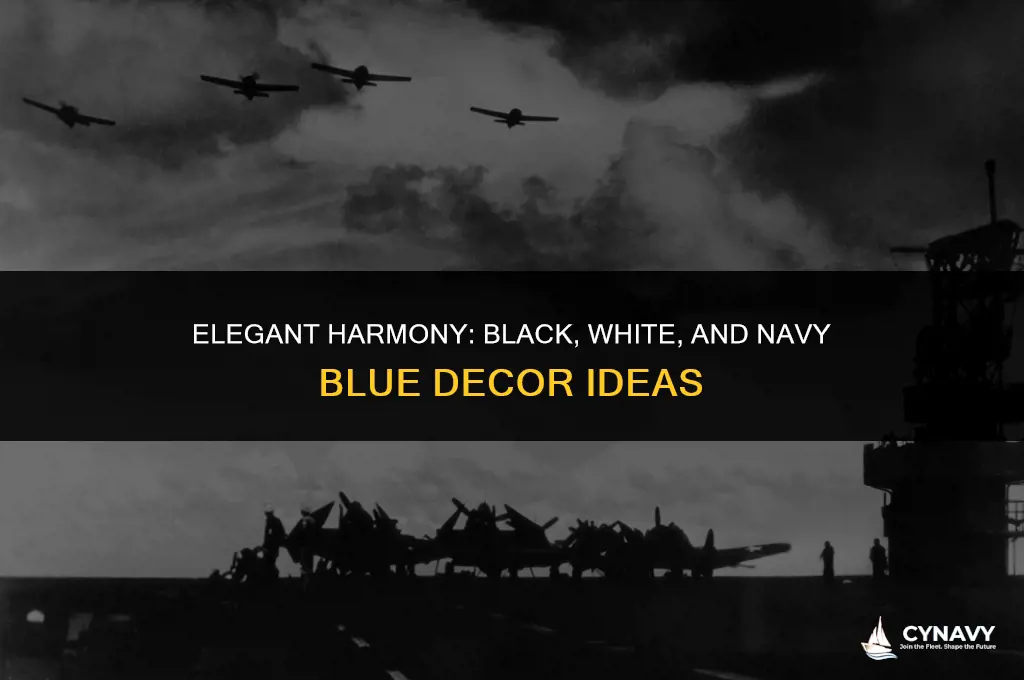 does black white and navy blue decor