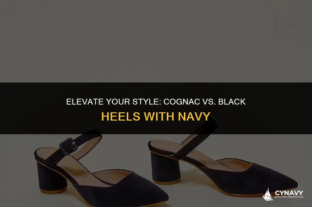 does cognac or black heels go better with navy