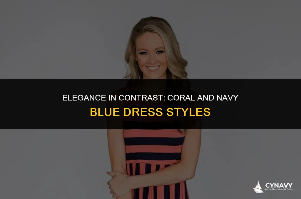 does coral and navy blue dress