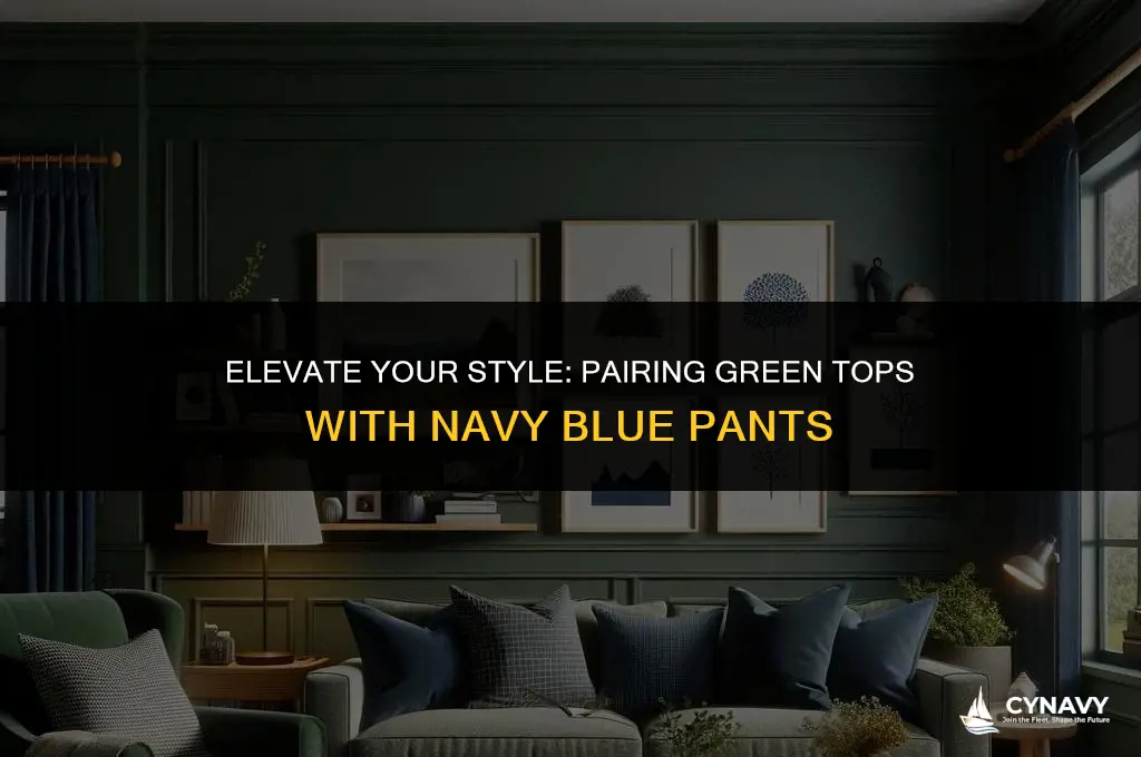 does green go with navy blue pants