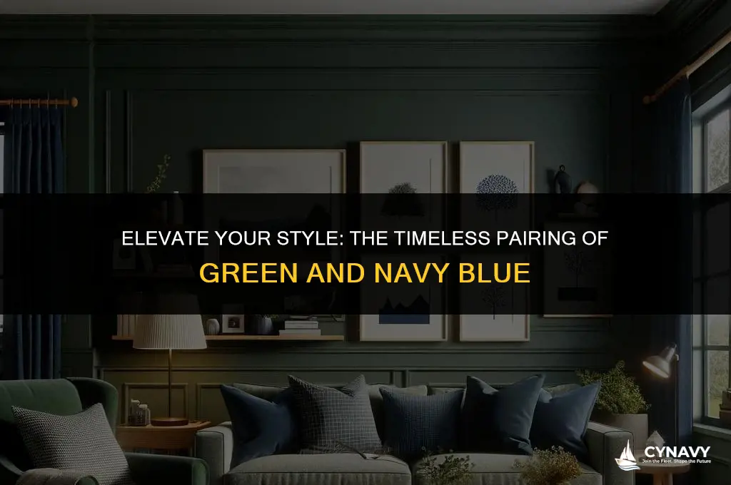 does green go with navy blue