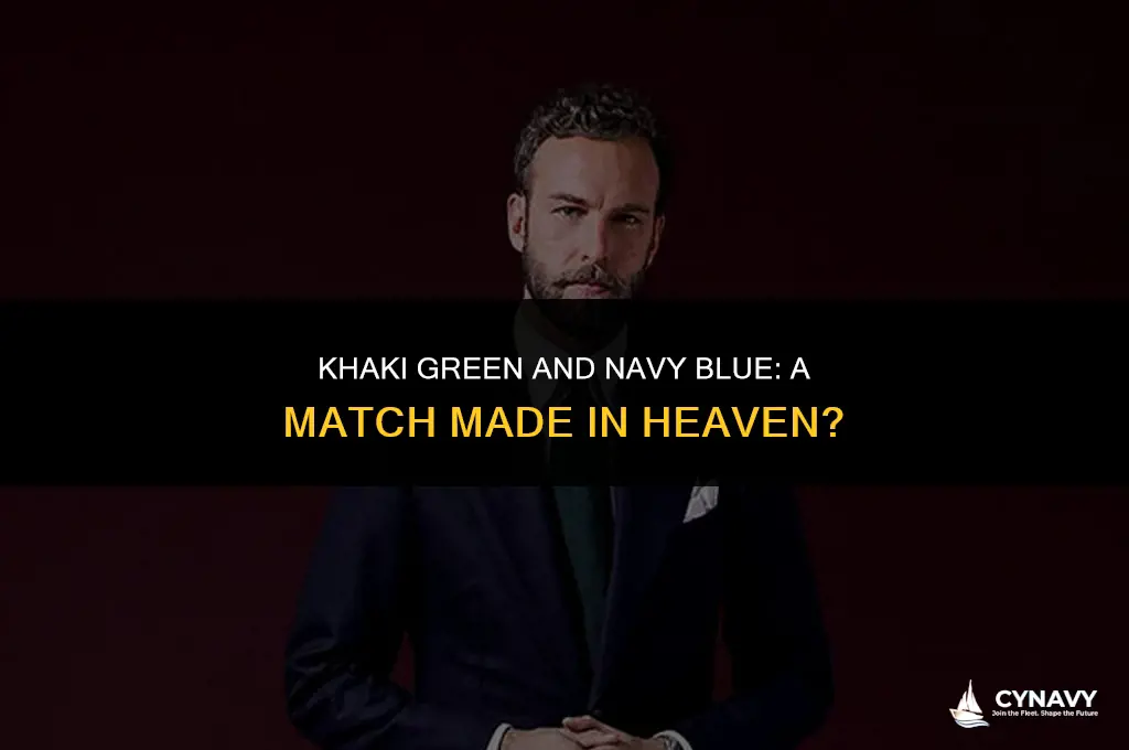 does khaki green go with navy blue