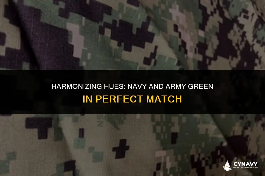 does navy and army green match