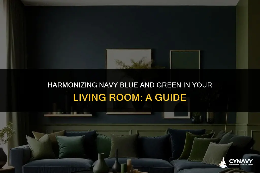 does navy blue and green go together living room