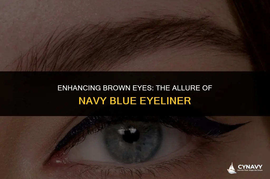 does navy blue eyeliner look good with brown eyes