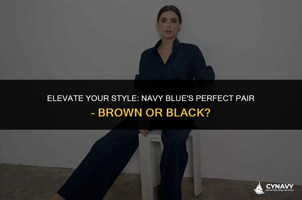 does navy blue go with brown or black