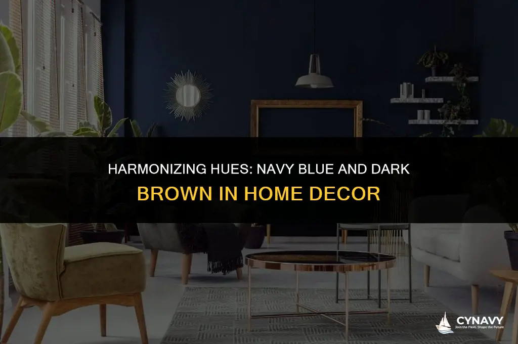 does navy blue go with dark brown home decor