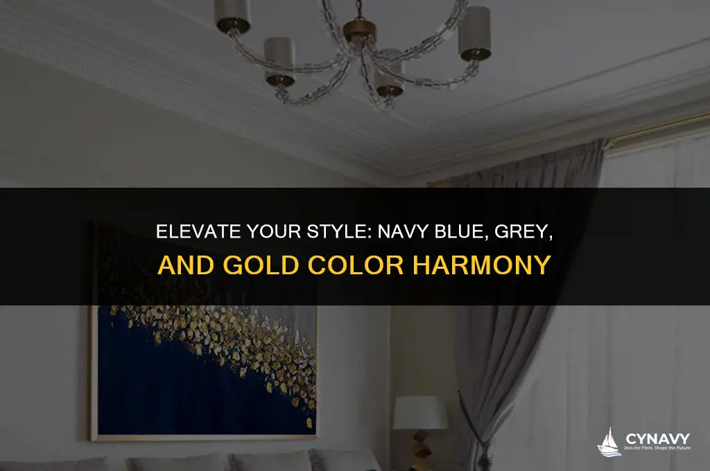 does navy blue grey and gold color look good