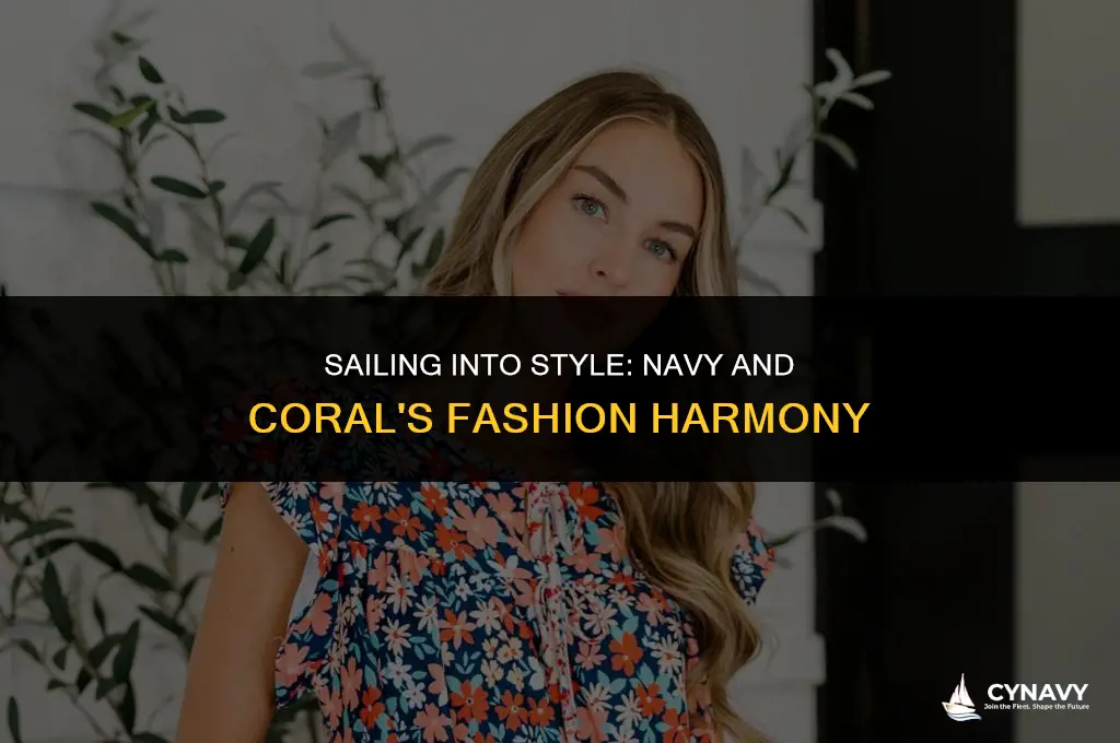 does navy go well with the color coral