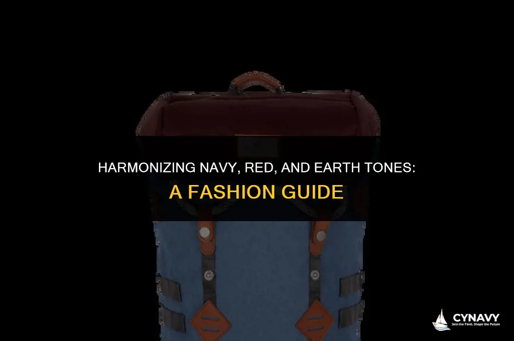 does navy go with red back and earthtones