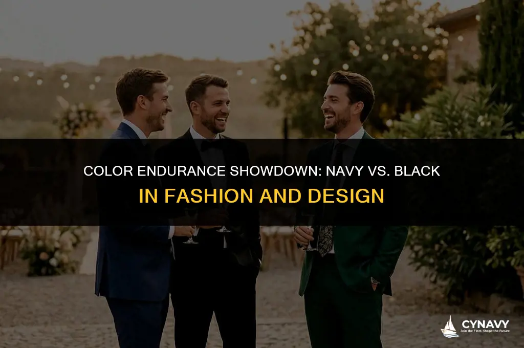 does navy hold its color longer than black