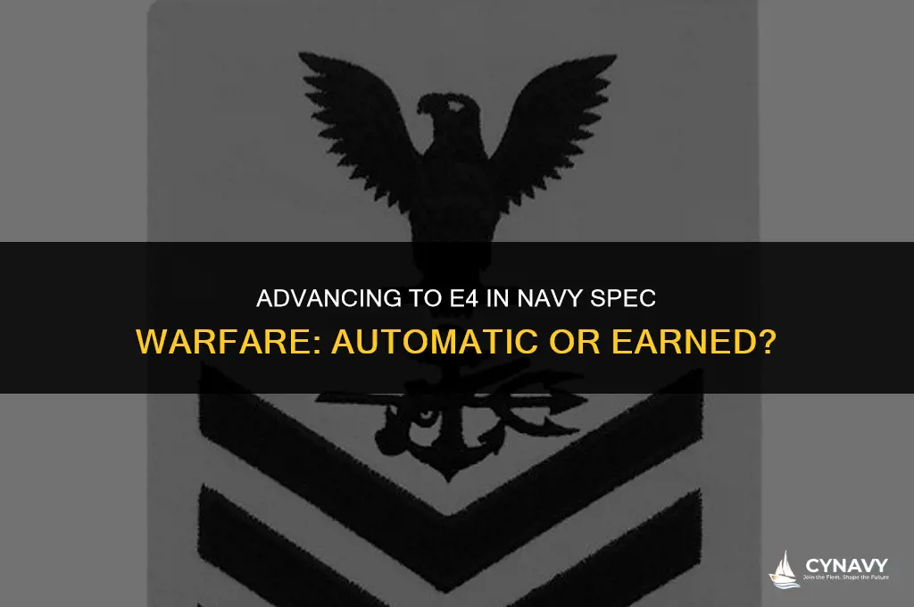 does navy spec war go to e4 automatically