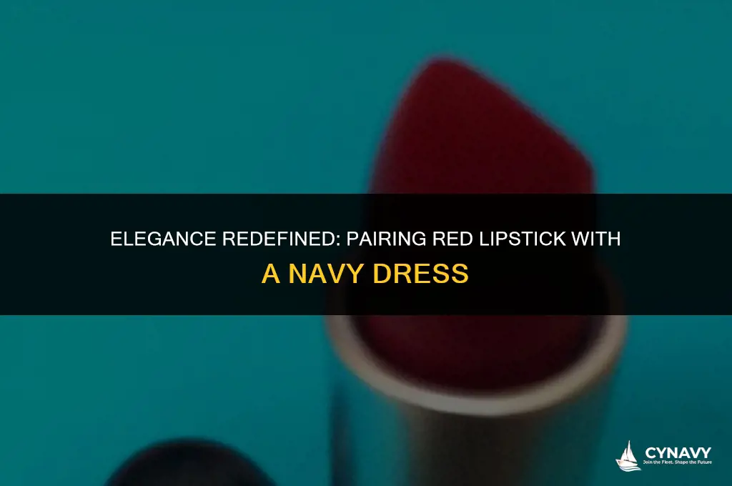 does red lipstick go with a navy dress