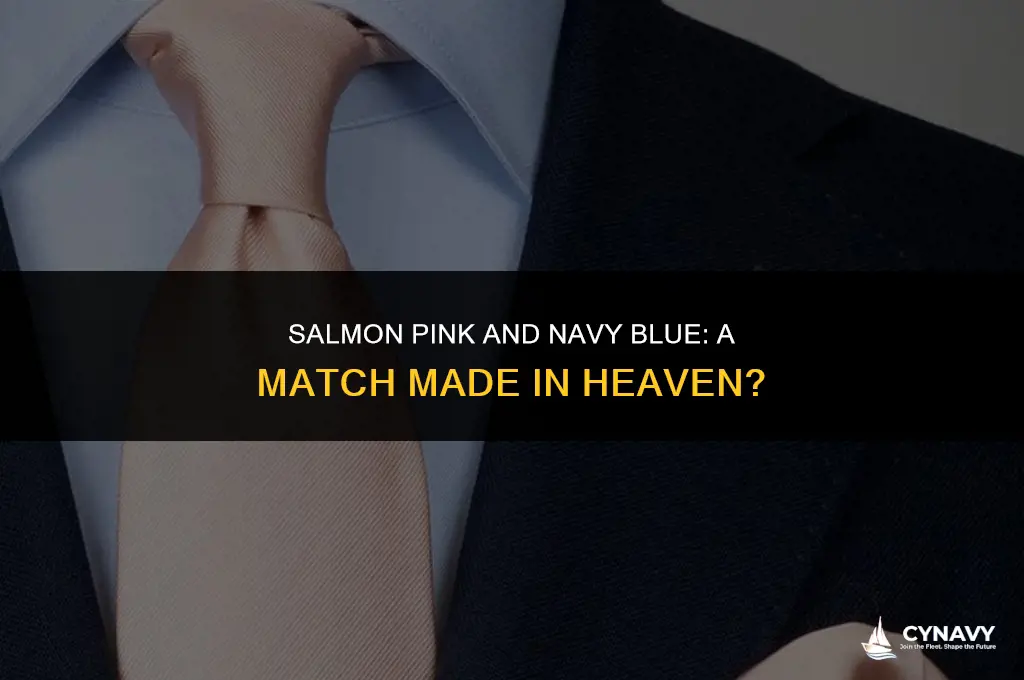 does salmon pink go with navy blue