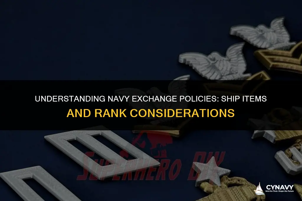 does the navy exchange ship items with rank on them