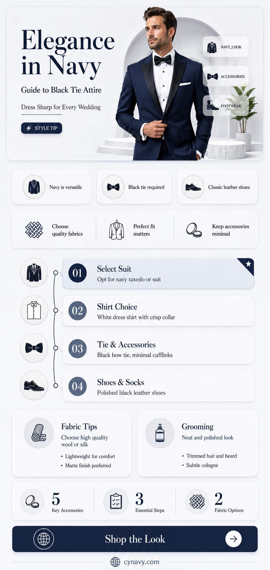 can you wear navy blue to a black tie wedding