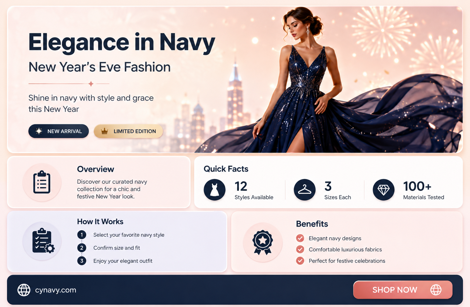 can you wear navy blue on new years eve
