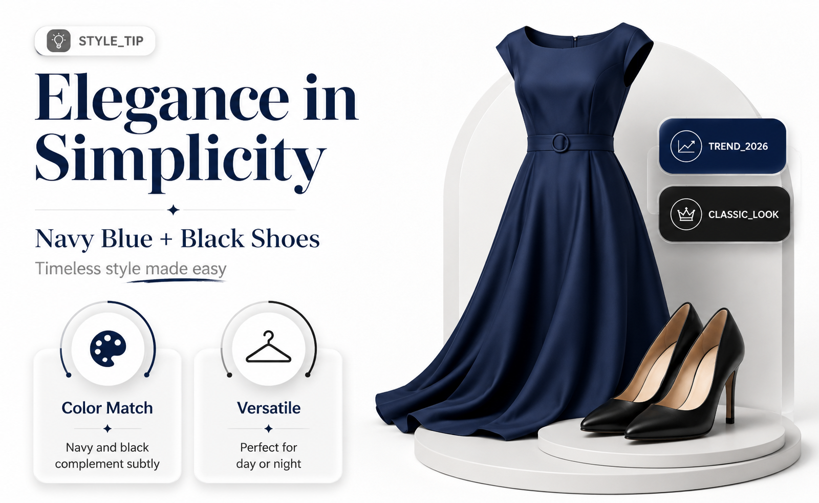 can i wear a navy blue dress with black shoes