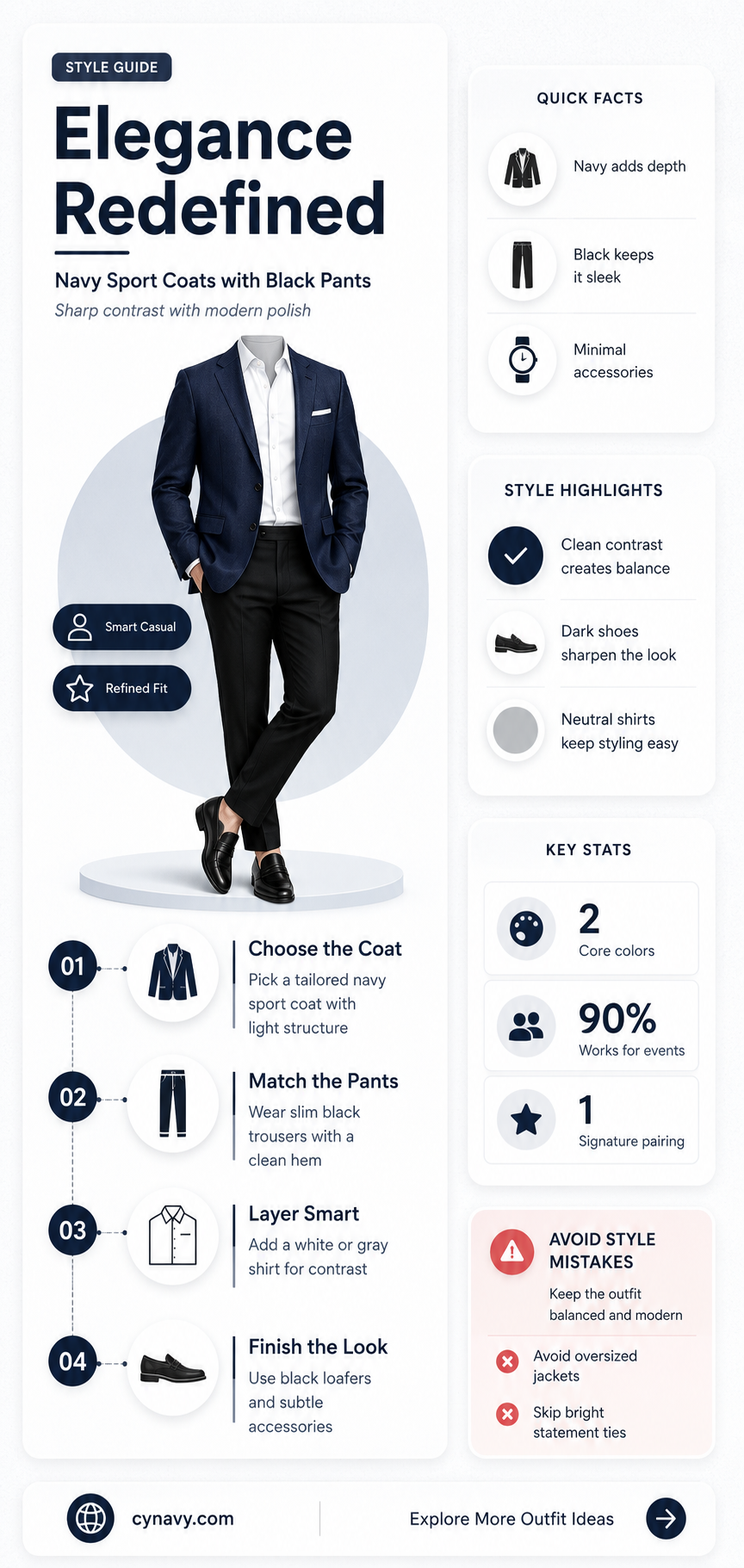 can you marry navy blue sport coat with black pants