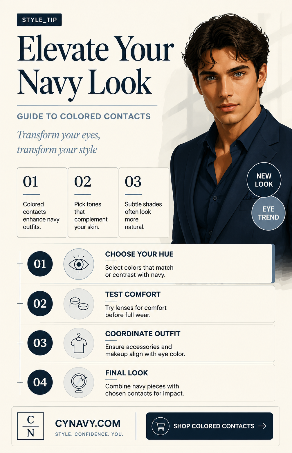 can i wear color contact lense in navy