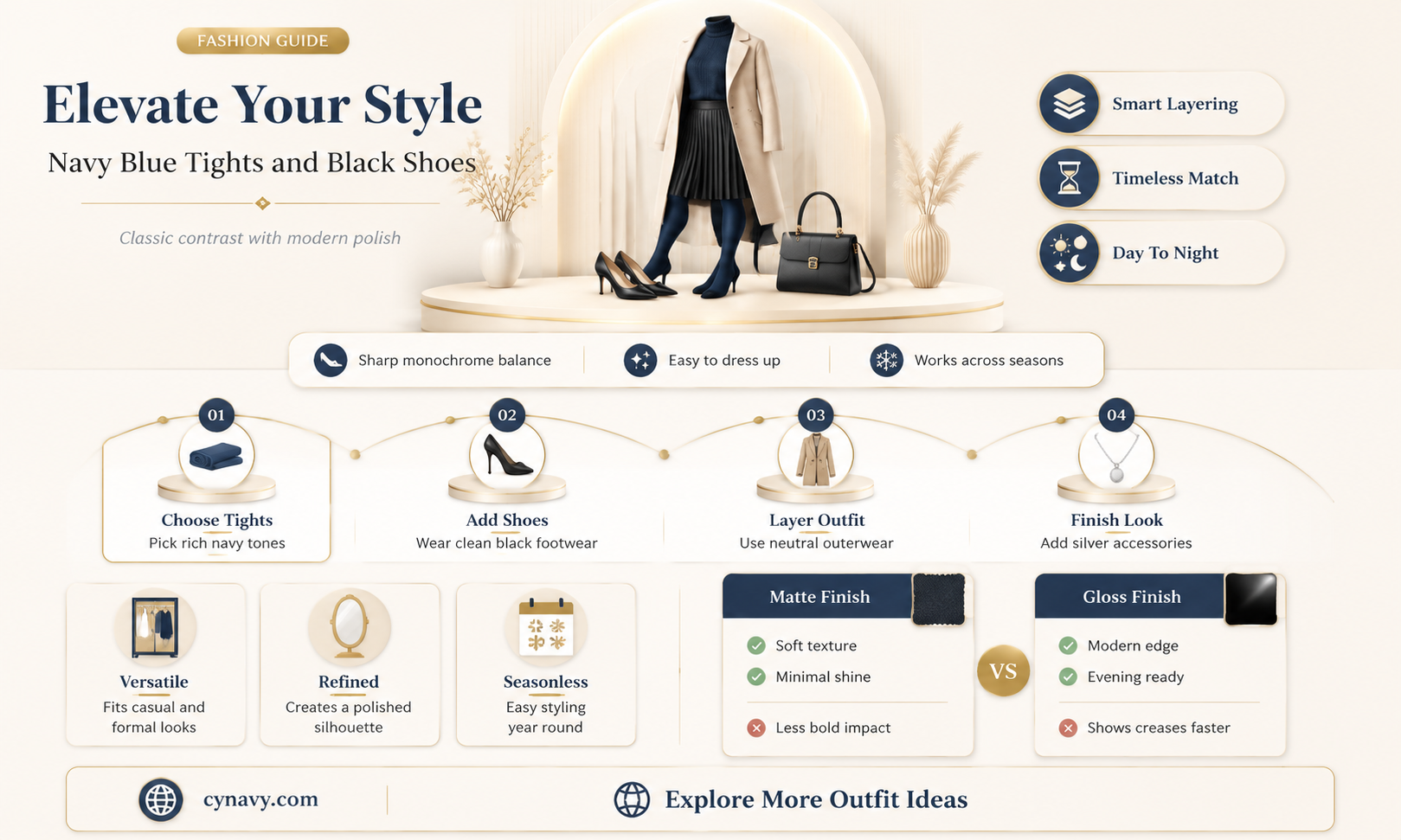 can you wear navy blue tights with black shoes