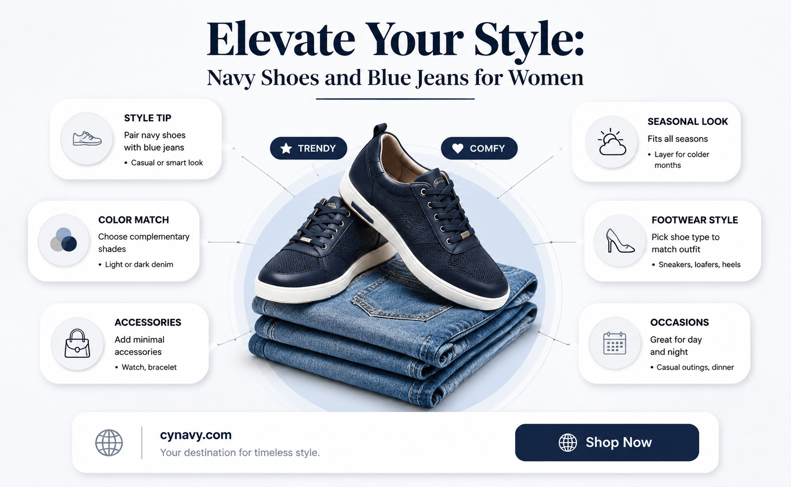 can you wear navy shoes with blue jeans women