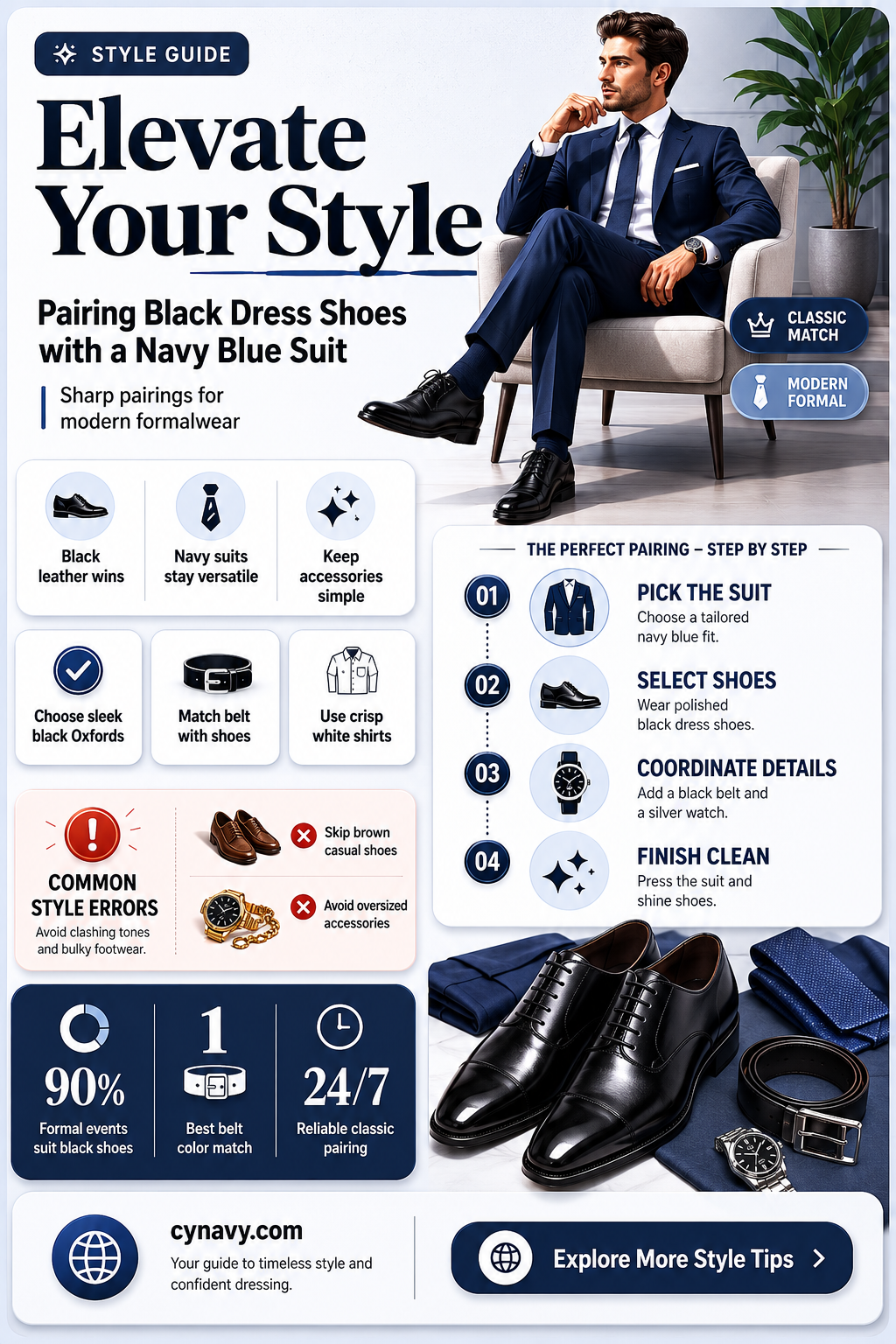 can you wear black dress shoes with navy blue suit