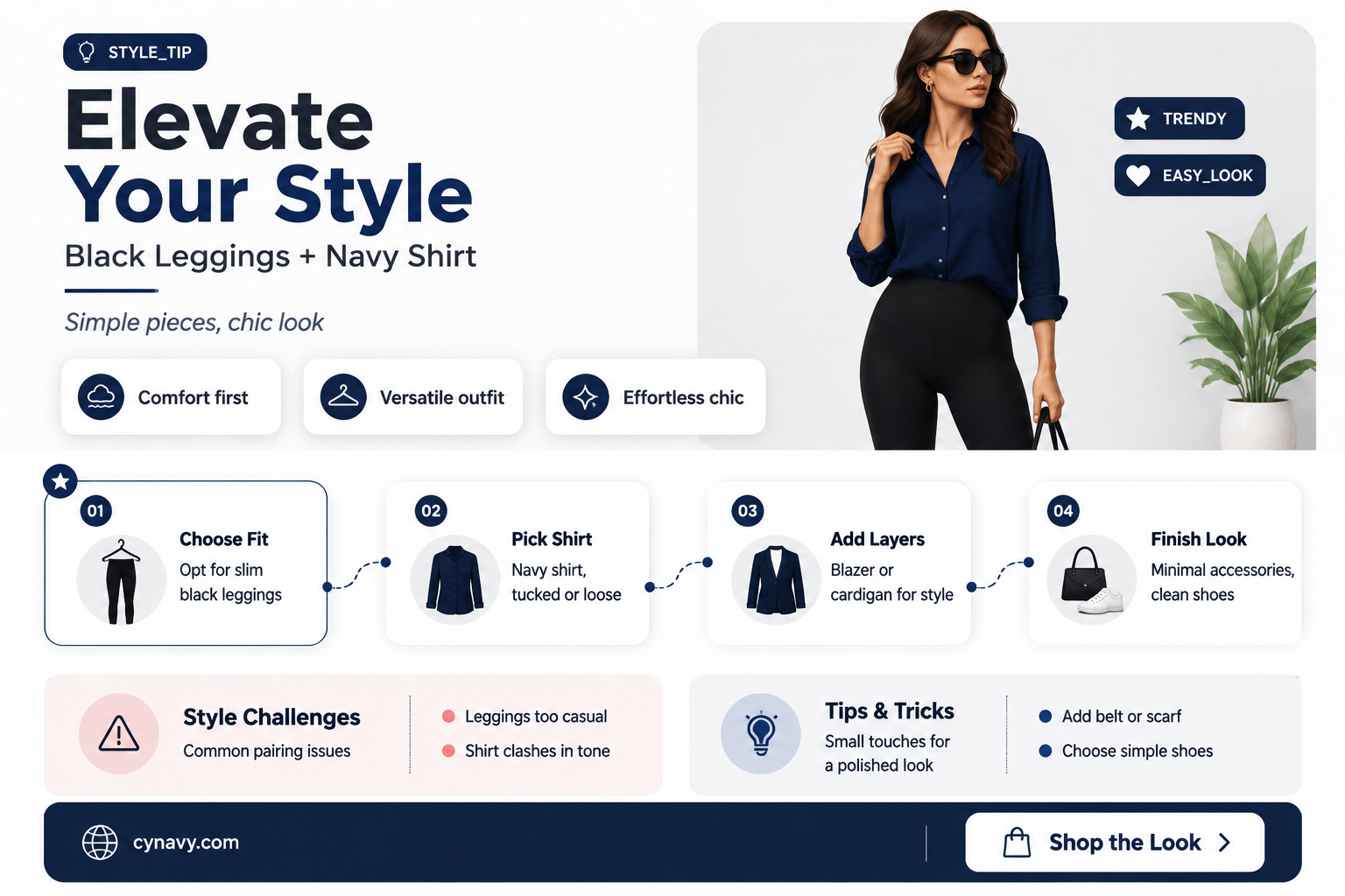 can i wear black leggings with navy shirt
