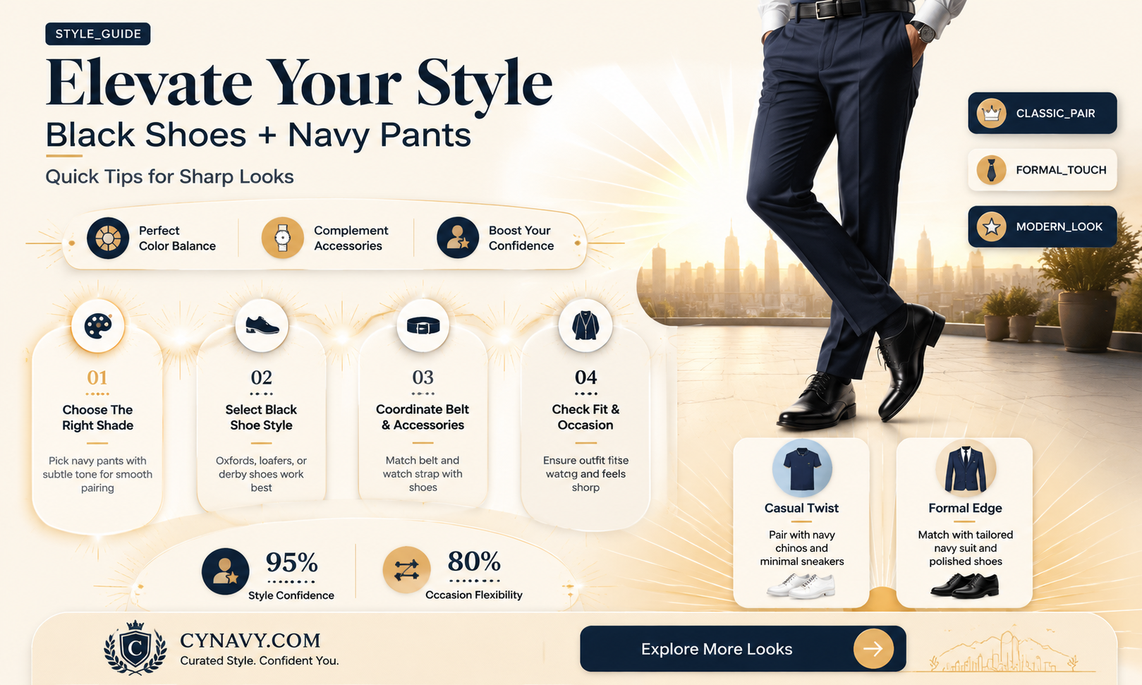 can i wear black shoes with navy pants men