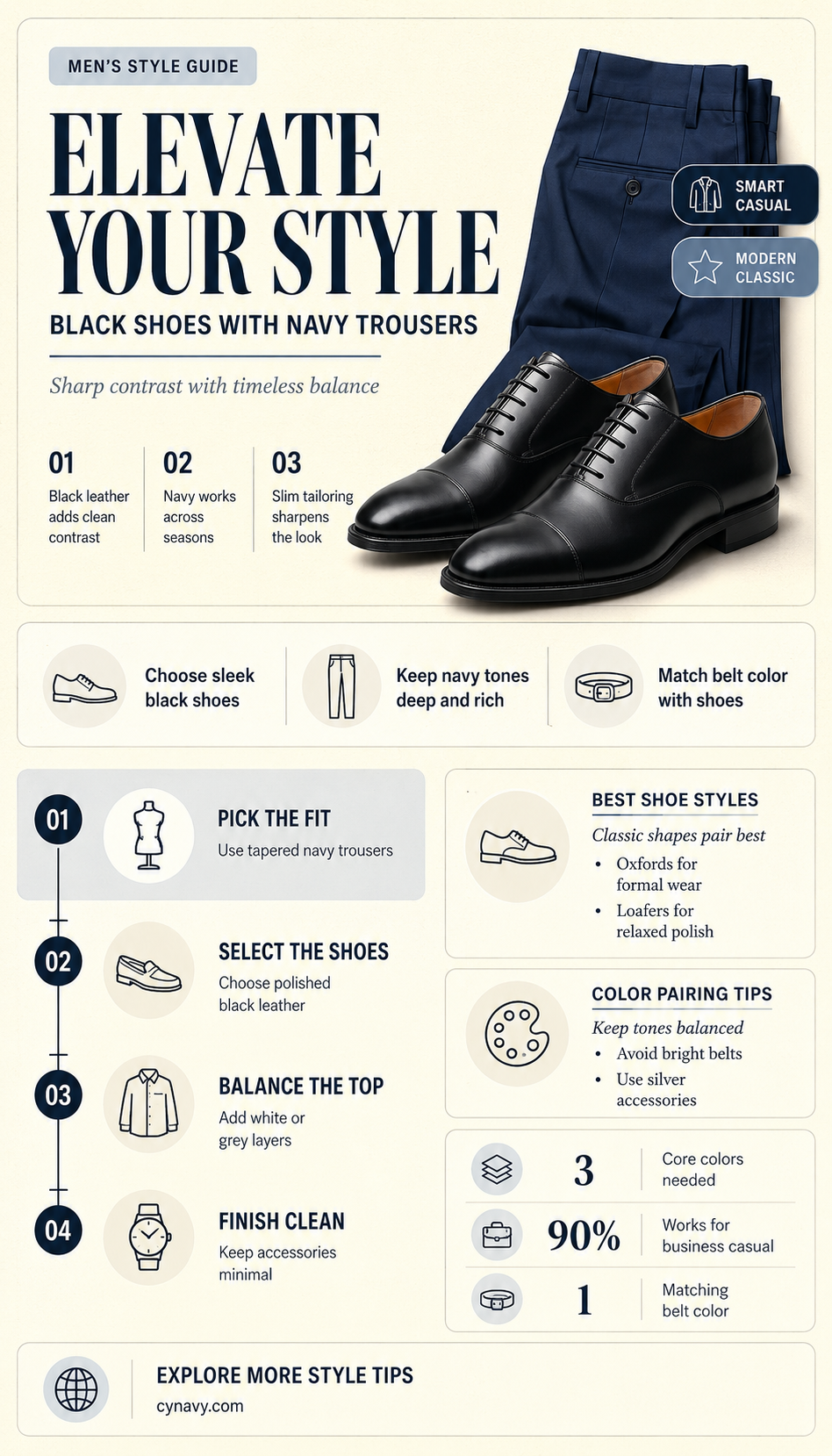 can you wear black shoes with navy trousers