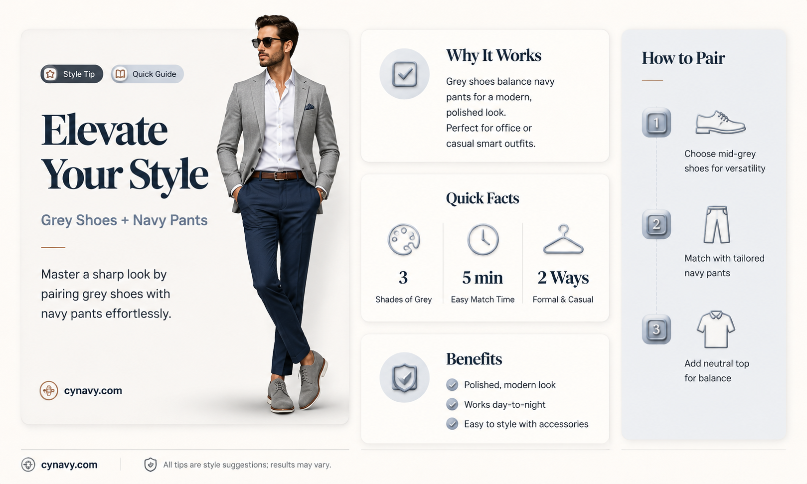 can i wear grey shoes with navy pants