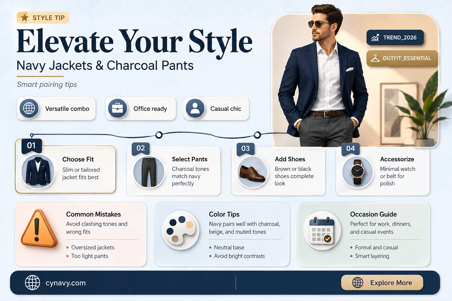 can you wear a navy jacket with charcoal pants