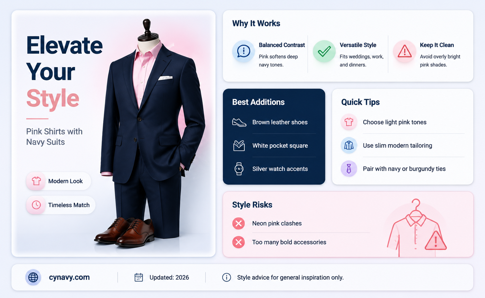 can you wear a pink shirt with a navy suit