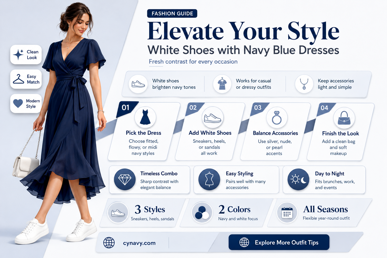 can one wear white shoes with navy blue dress