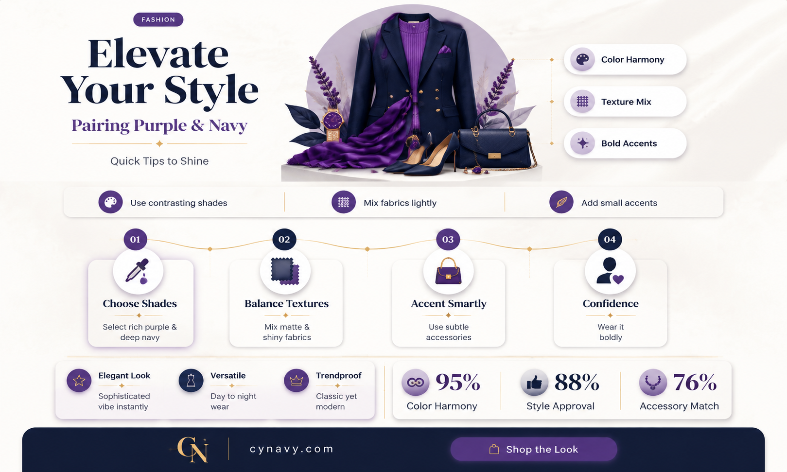 can i wear purple with navy blue