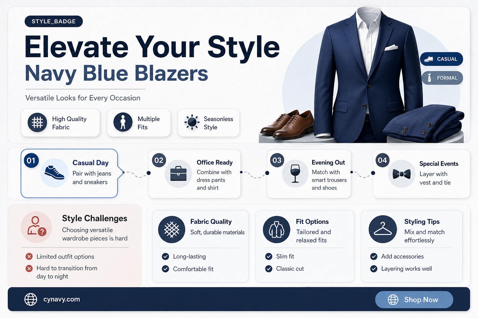 can you wear navy blue blazer