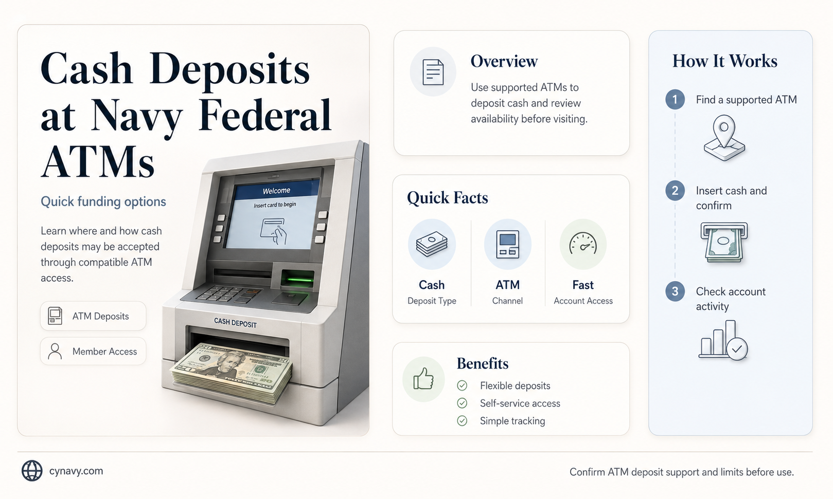 can you deposit cash at an atm navy federal