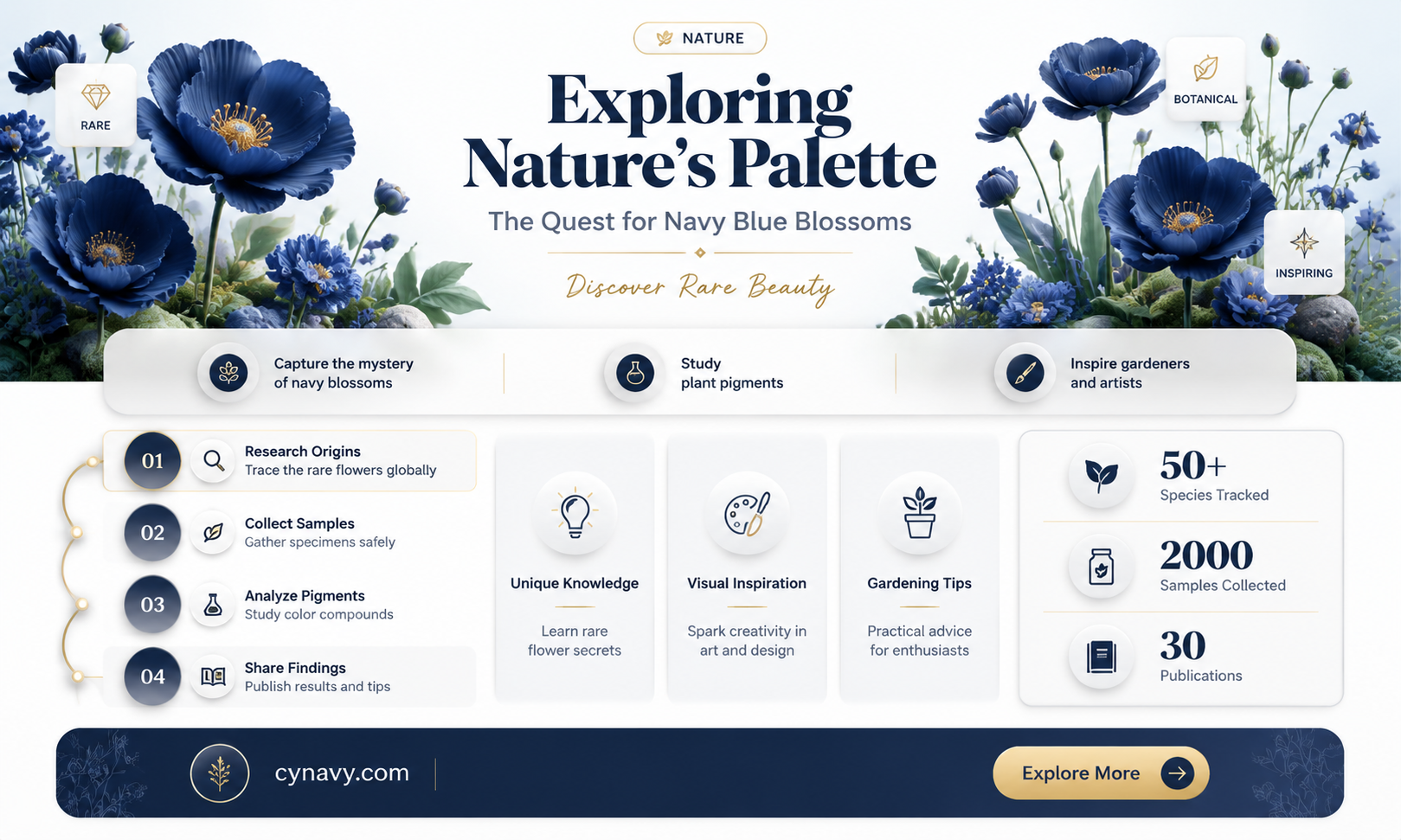 are there any navy blue flowers