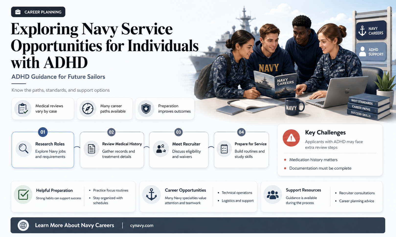 can you go in the navy with adhd