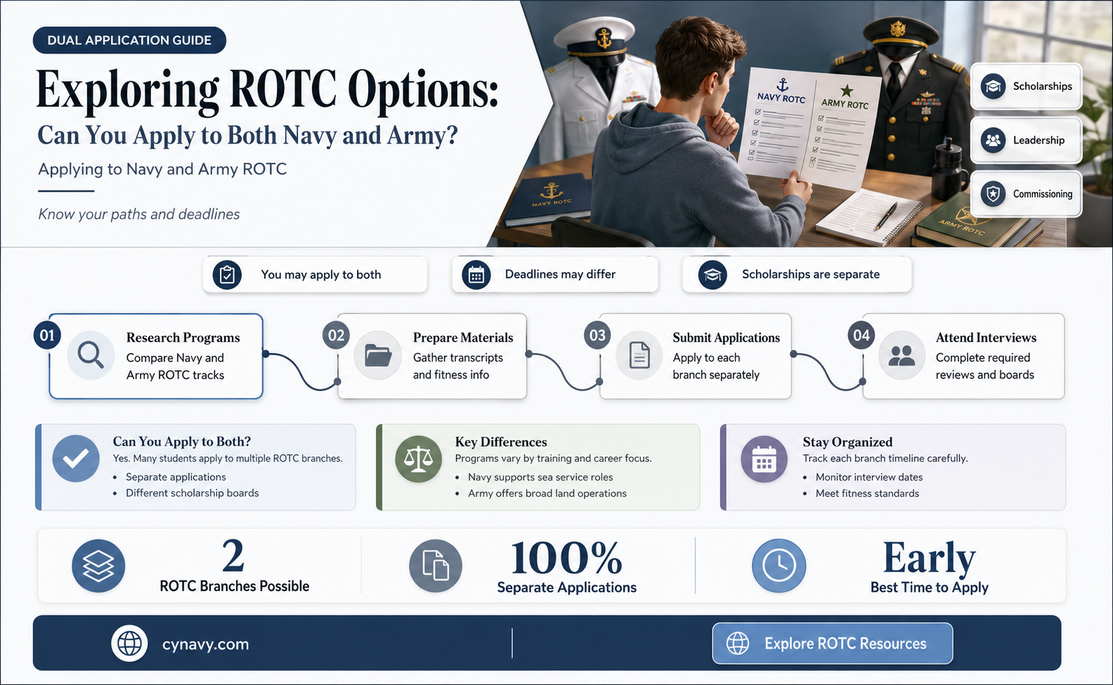 can you apply for rotc from both navy and army