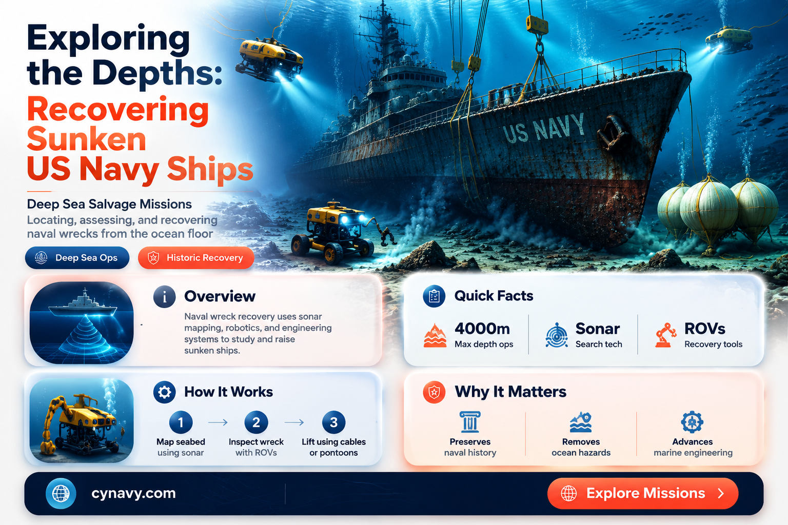 could i recover a sunk us navy ships