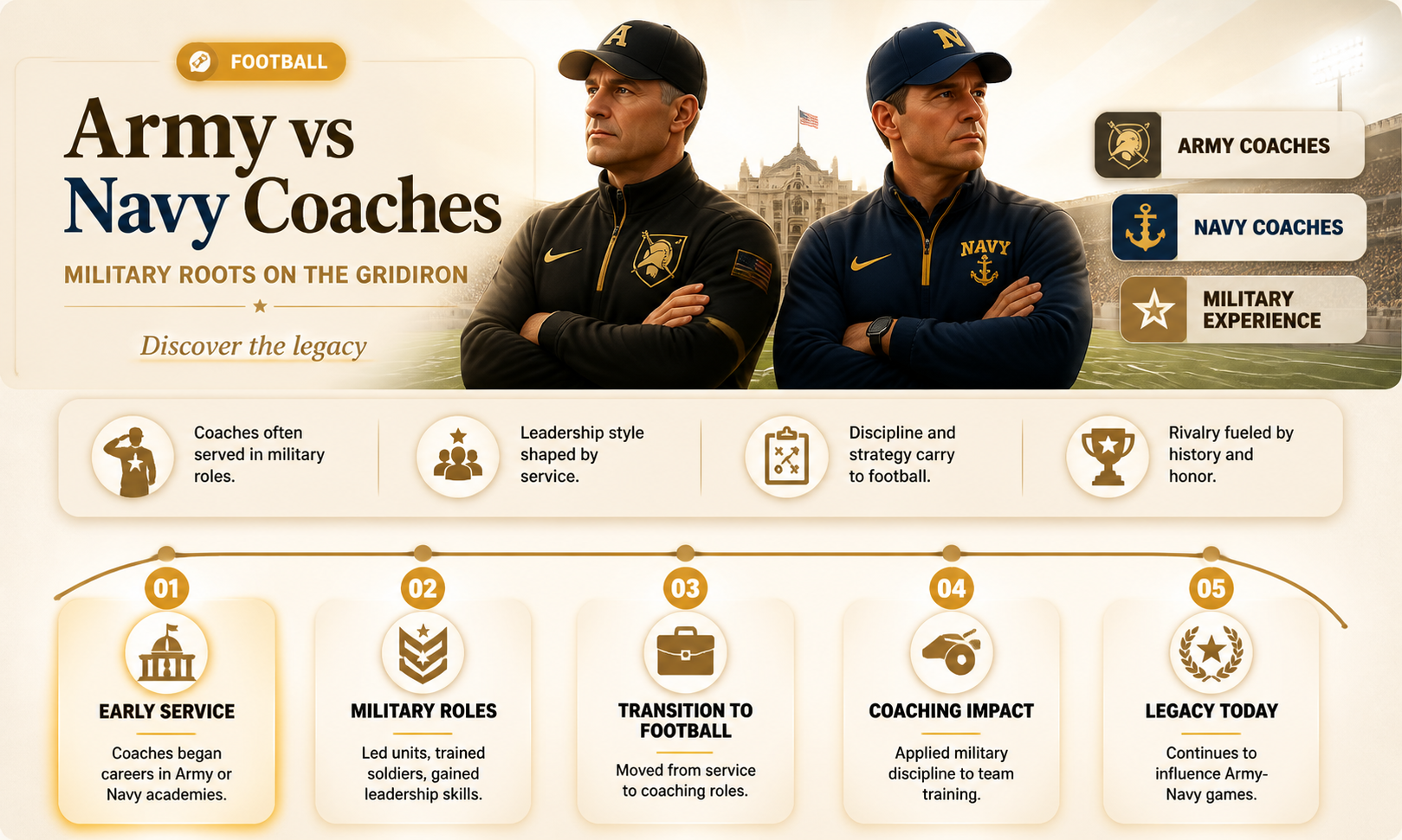 are army and navy football coaches in the military