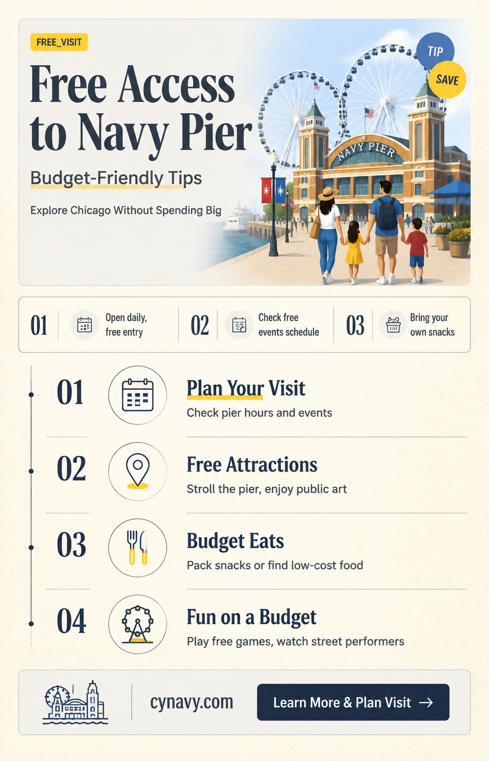 can i get into navy pier for free