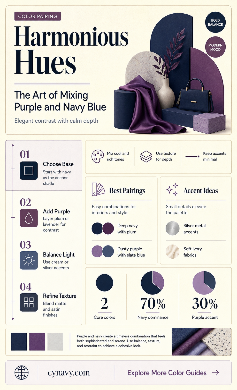 can purple and navy blue mix and match