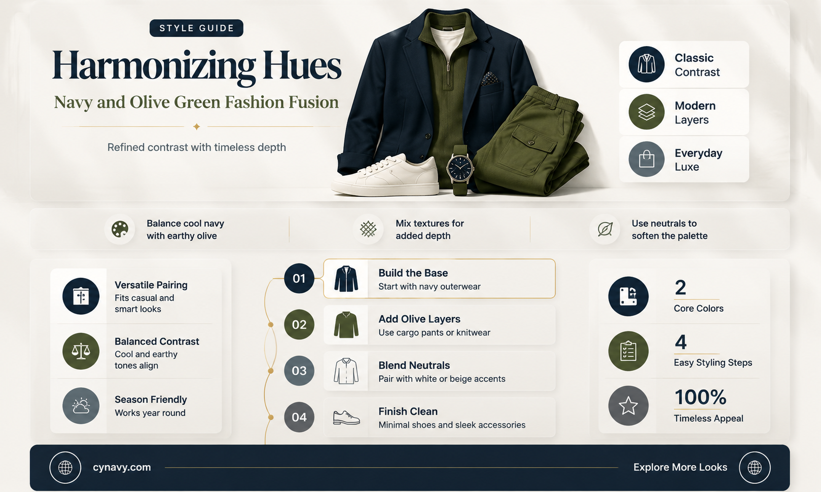 can you wear navy and olive green