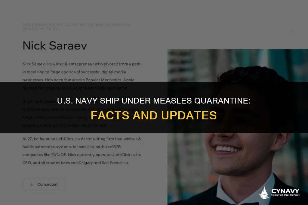 has a us navy ship been quarantined for measles